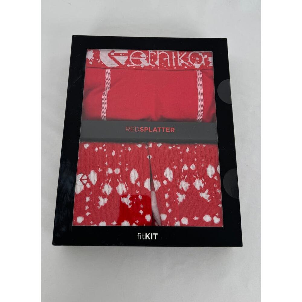 Ethika Mens Fit Kit Red Splatter Boxer Brief & Sock Set Size Medium New White